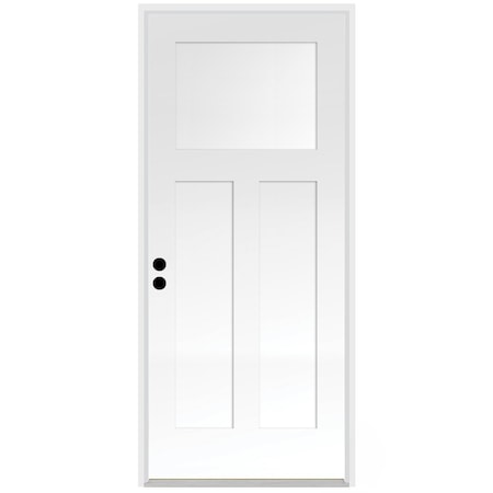 Codel Doors 36" x 96" Primed White Shaker Exterior Fiberglass Door 3080RHISPSF3PSHK69161DM